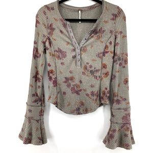 FREE PEOPLE Layer Me Henley Bell Sleeve Top